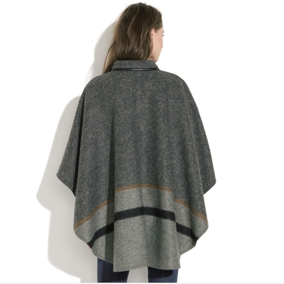 Madewell Hi-Line Trailrider Colorblock Wool Poncho - Picture 3 of 8